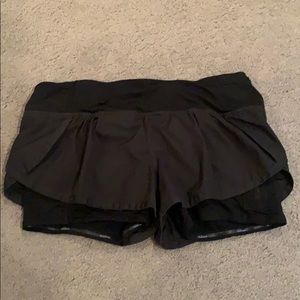 Black lululemon shorts with built in liner